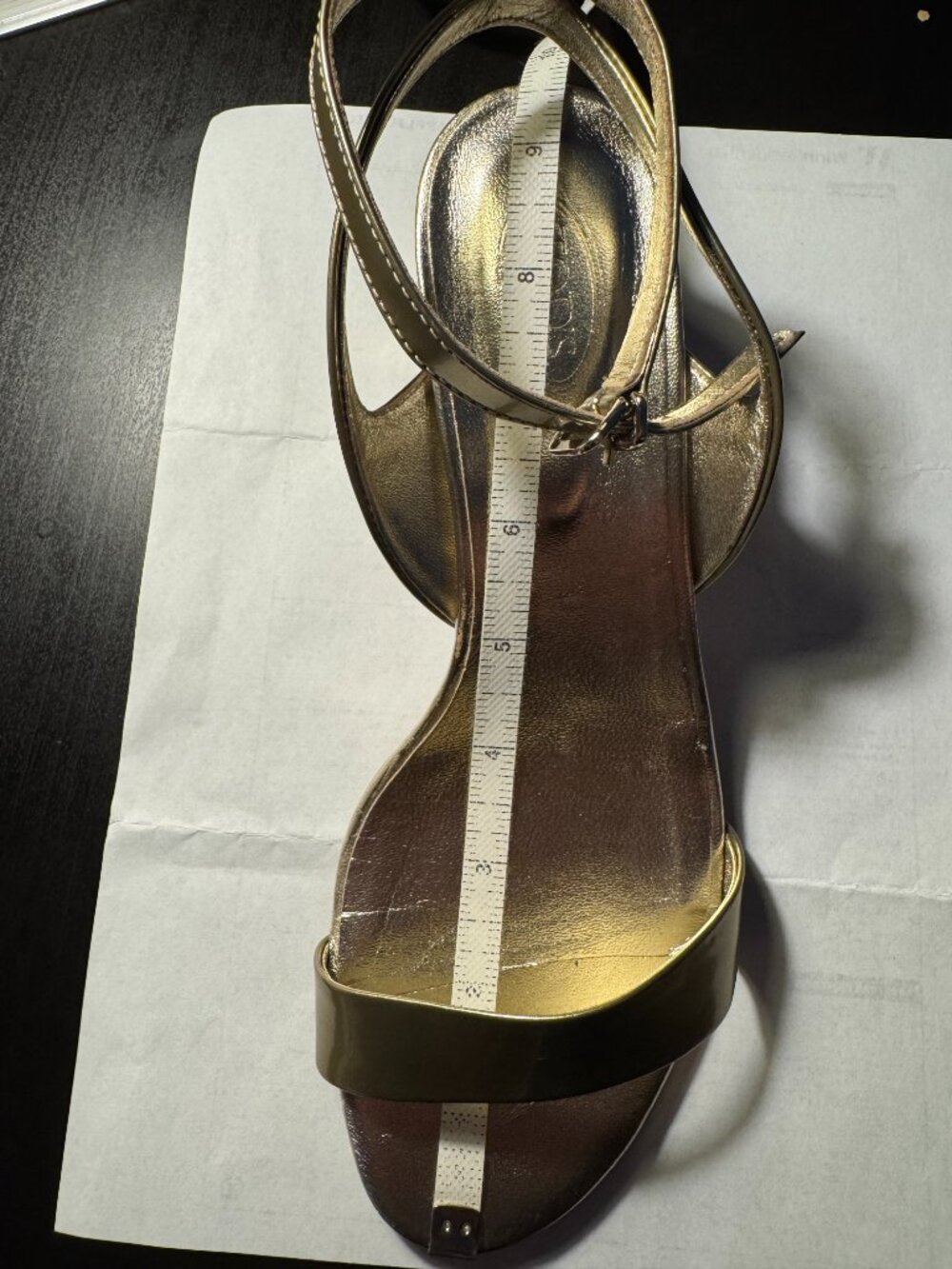 TOD’S Gold Leather Block Heel Sandals, Size 7.5 - Picture 6 of 7